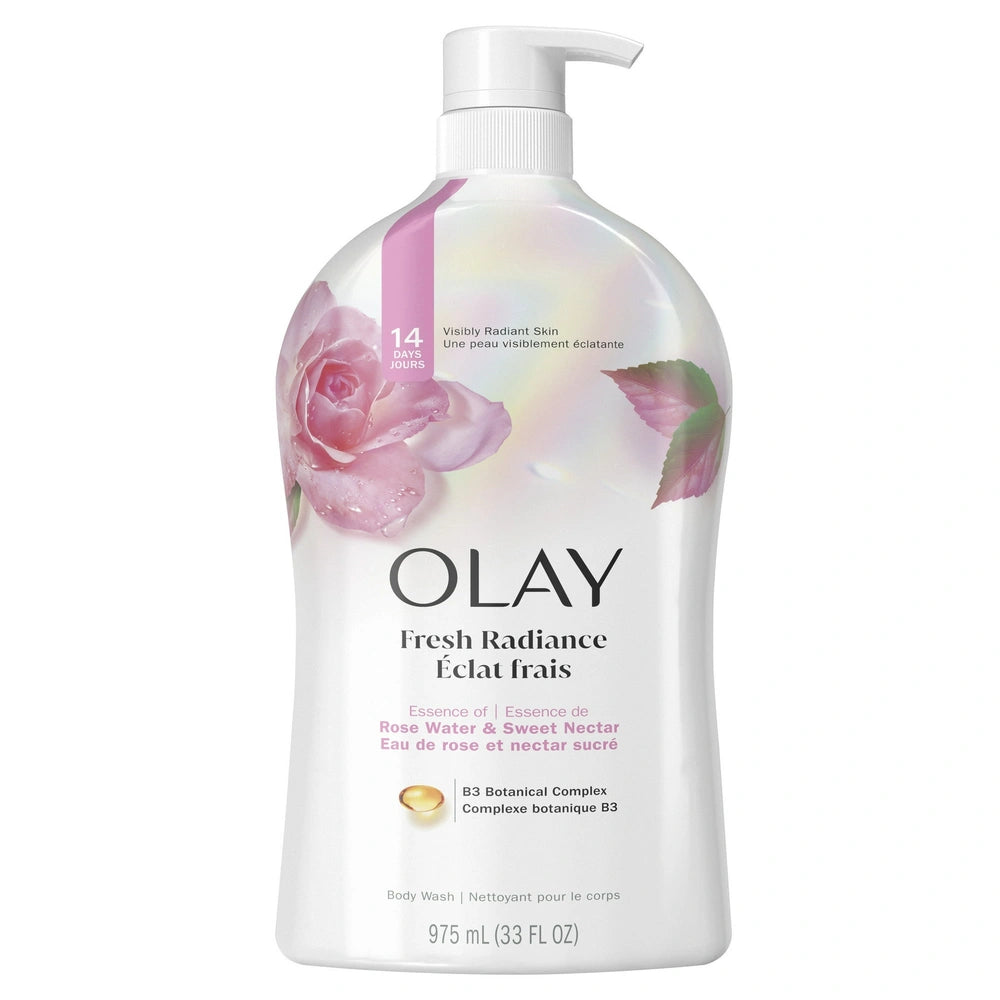 Olay Fresh Outlast Women s Body Wash Rose Water & Sweet Nectar Pump 33 fl oz (Pack of 4)