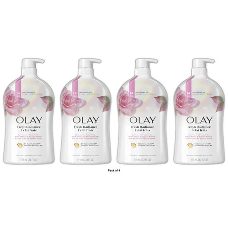 Olay Fresh Outlast Women s Body Wash Rose Water & Sweet Nectar Pump 33 fl oz (Pack of 4)