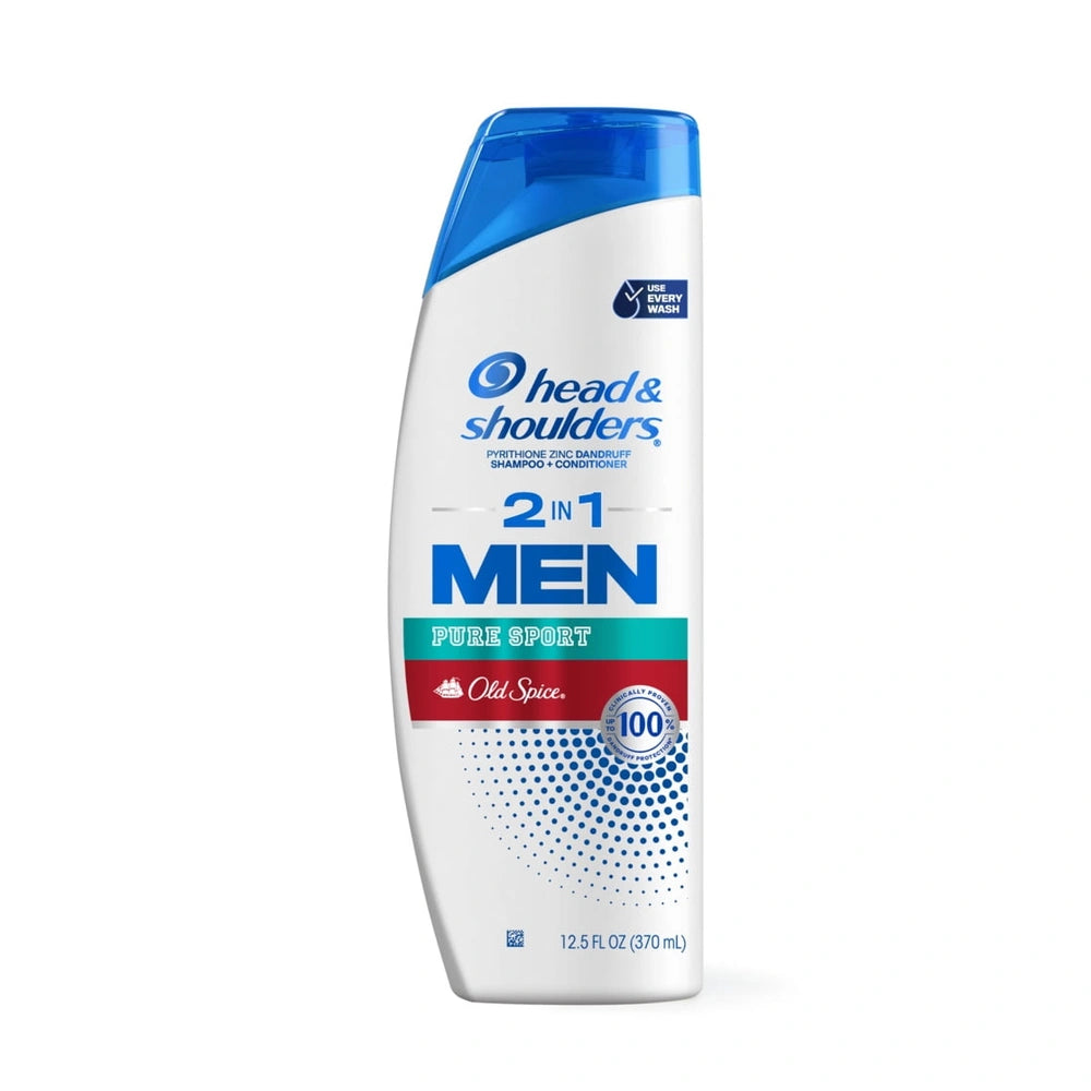 Head & Shoulders Old Spice Pure Sport Anti-Dandruff 2-in-1 Shampoo + Conditioner 12.5 fl oz (Pack of 6)