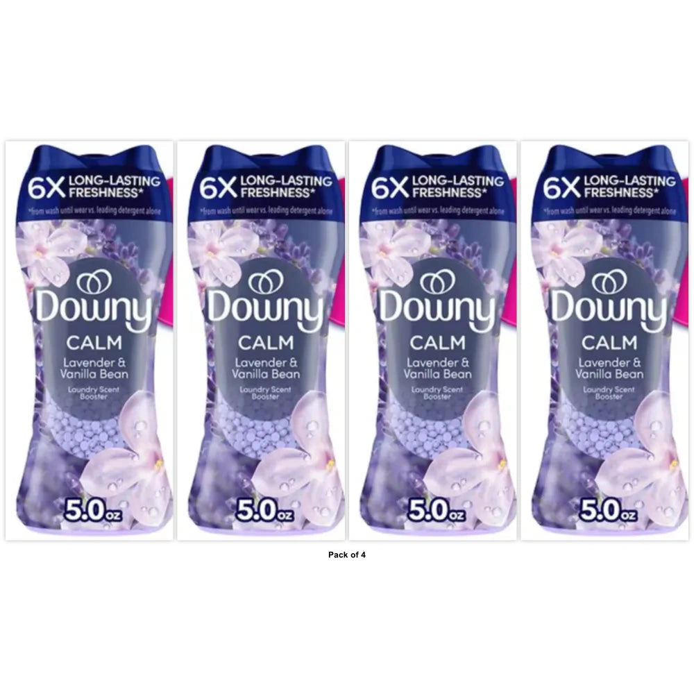 Downy In-Wash Laundry Scent Booster Beads, CALM Lavender and Vanilla Bean - 5.0 OZ(Pack of 4)