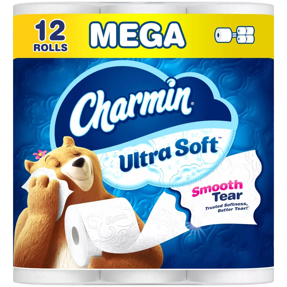 Charmin Ultra Soft Toilet Paper 12 Mega Rolls 224 Sheets Per Roll (Pack of 4)
