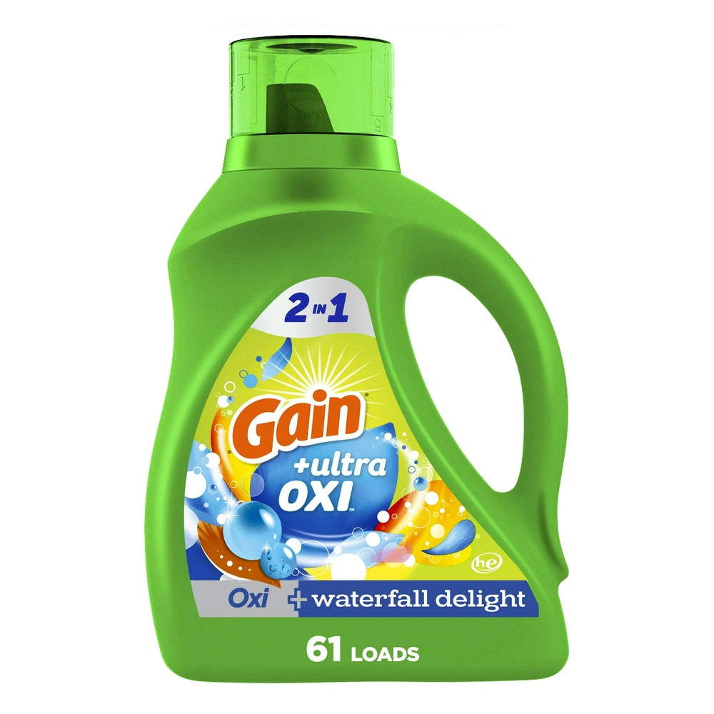 Gain Ultra Oxi Liquid Laundry Detergent Waterfall Delight Scent 61 L88.0 fl oz (Pack of 4)