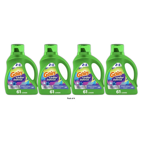 Gain +Odor Defense Liquid Laundry Detergent Super Fresh Blast Scent 88.0 fl oz (Pack of 4)