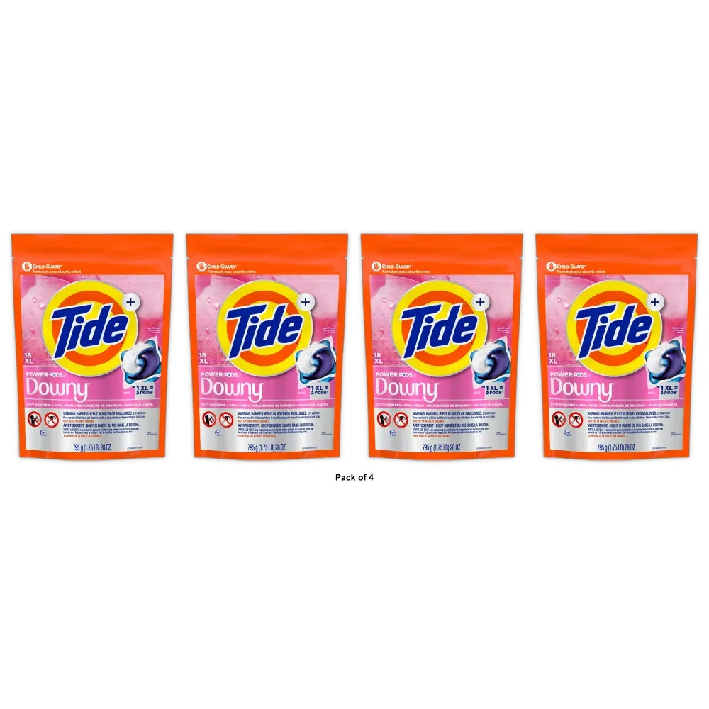 Tide Power PODS with Downy Laundry Detergent Packs April Fresh Scent 29.92 OZ(Pack of 4)