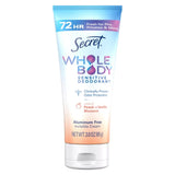 Secret Whole Body Deodorant Clear Cream - Peach & Vanilla - Aluminum-Free 3 OZ (Pack of 12)