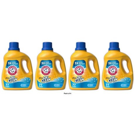 ARM & HAMMER Plus OxiClean Stain Fighters Liquid Laundry Detergent Fresh Scent 100.5 fl oz(Pack of 4)