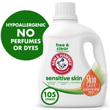 ARM & HAMMER Sensitive Skin Free & Clear Liquid Laundry Detergent Soap 105 fl OZ (Pack of 4)