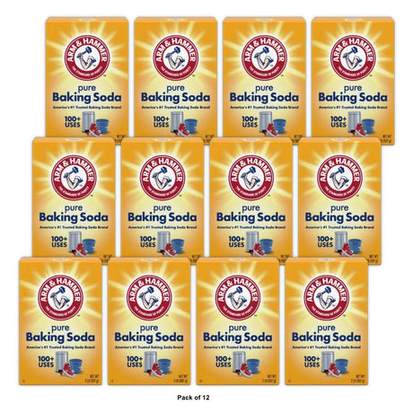 ARM & HAMMER Pure Baking Soda For Baking Cleaning & Deodorizing Box 32 oz (Pack of 12)