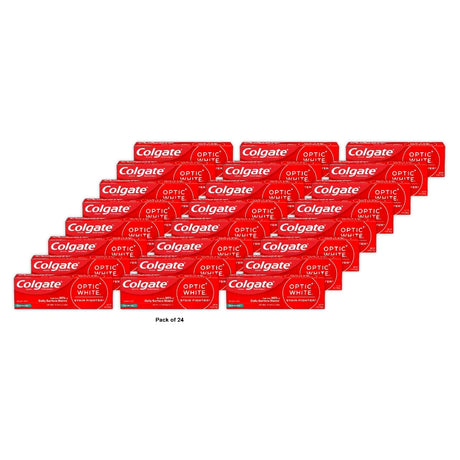 Colgate Optic White Stain Fighter Teeth Whitening Gel Toothpaste Fresh Mint 4.2 Oz (Pack of 24)