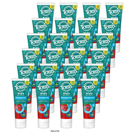 Tom s of Maine Kids Fluoride-Free Natural Toothpaste Silly Strawberry 5.1 Oz (Pack of 24)