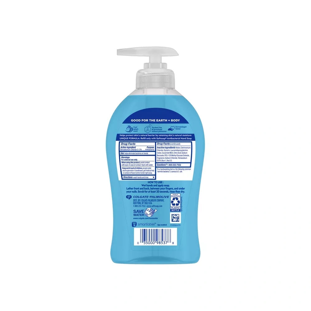 Softsoap Clean & Protect Antibacterial Liquid Hand Soap Cool Splash 13.28 OZ (Pack of 6)
