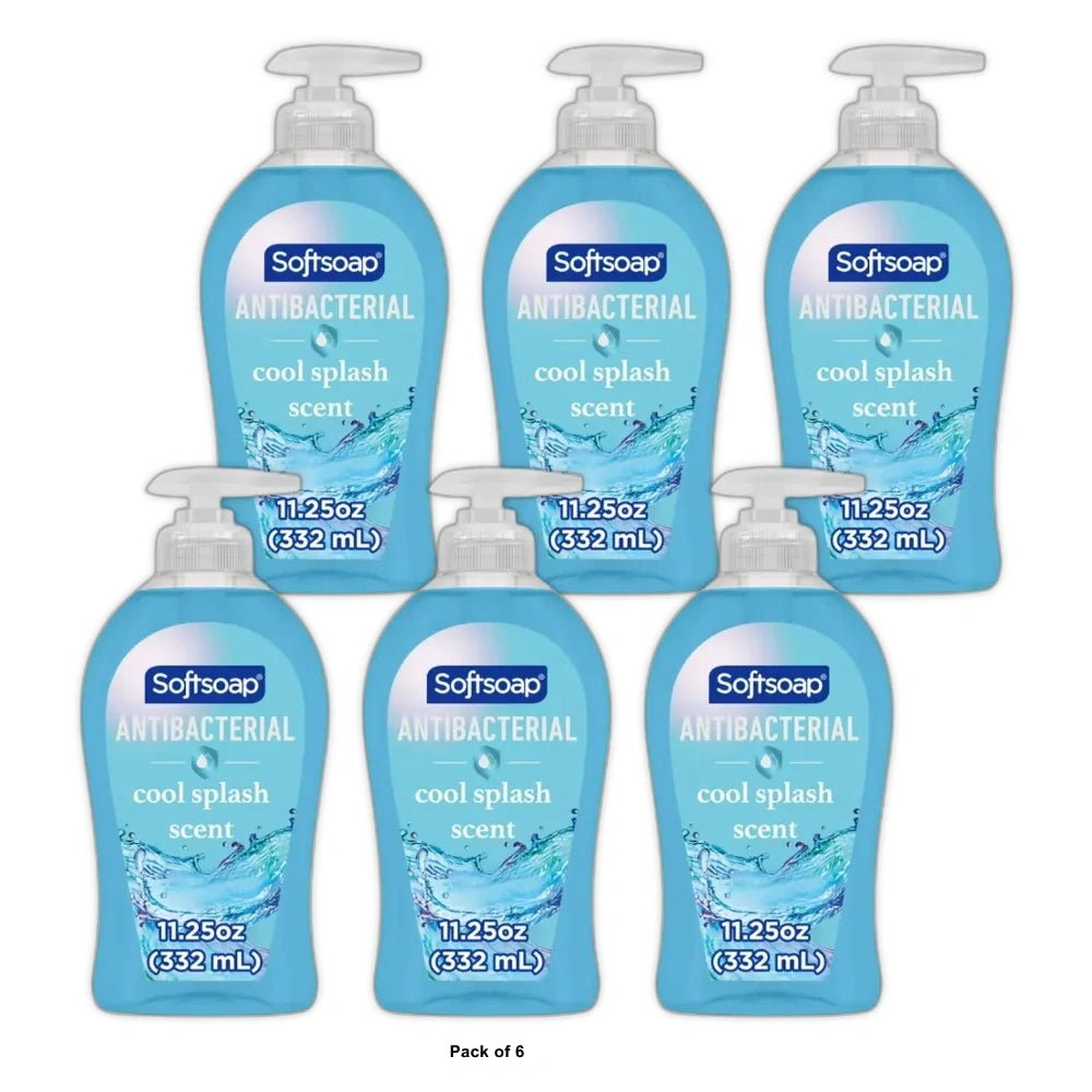 Softsoap Clean & Protect Antibacterial Liquid Hand Soap Cool Splash 13.28 OZ (Pack of 6)