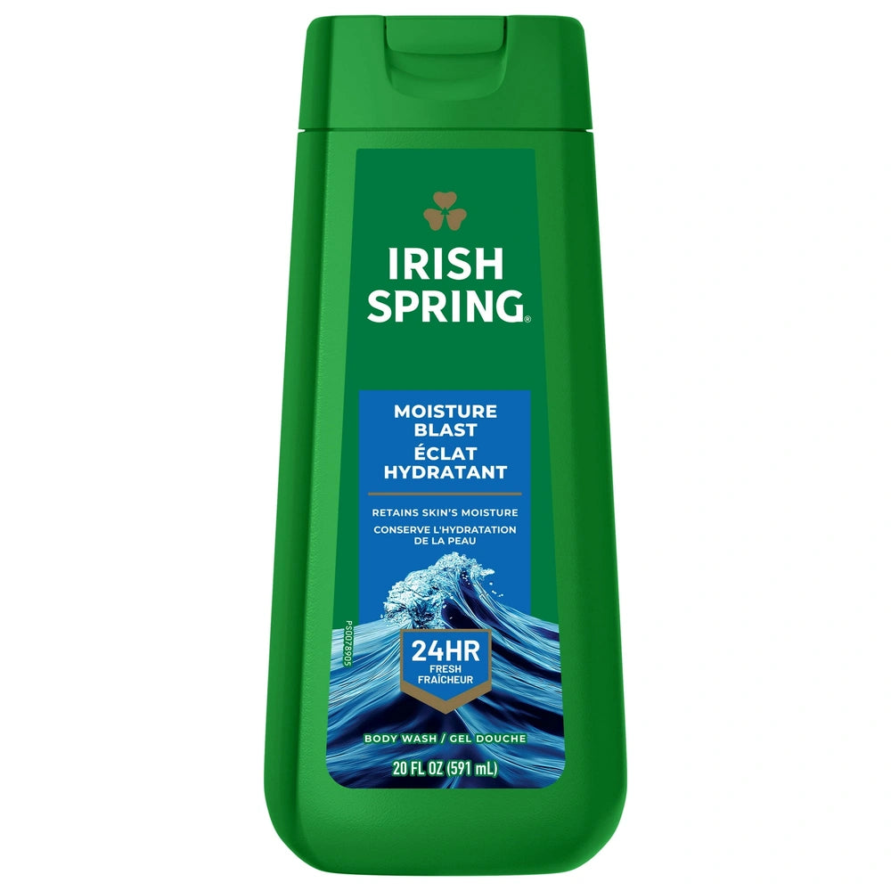 Irish Spring Mens Body Wash Moisture Blast Body Wash for Men All Skin Types 20 OZ (Pack of 4)