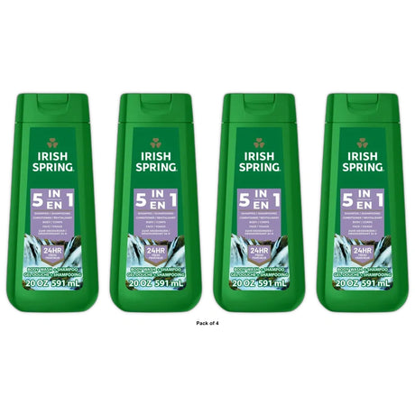 Irish Spring 5 in 1 Body Wash for Men Men s Body Wash All Skin Types 20 fl oz (Pack of 4)