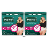 Depend Fresh Protection Adult Incontinence Underwear for Women Maximum XL Blu (Pack of 2)