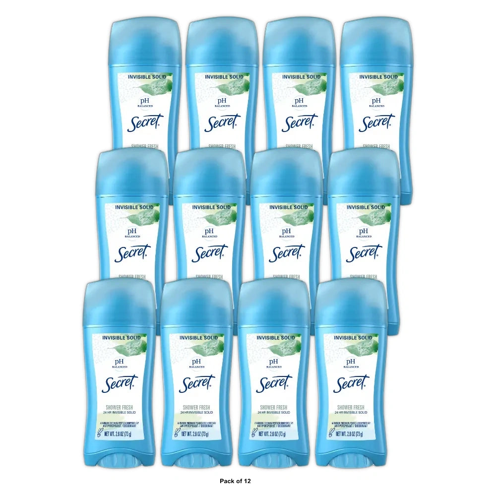 Secret Original Shower Fresh Scent Women's Invisible Solid Ph Balanced Antipersp 2.6 OZ (Pack of 12)
