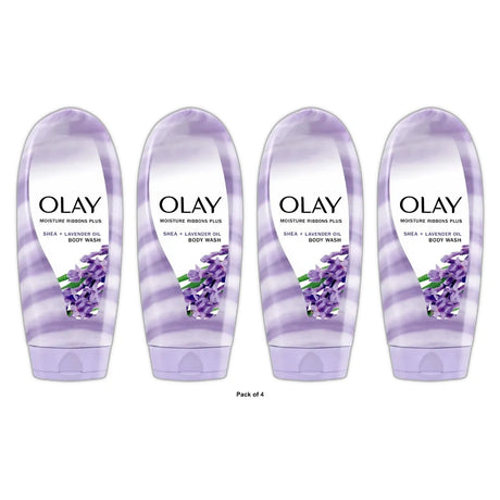 Olay Moisture Ribbons Women s body Wash Shea + Lavender Oil 18 fl oz (Pack of 4)