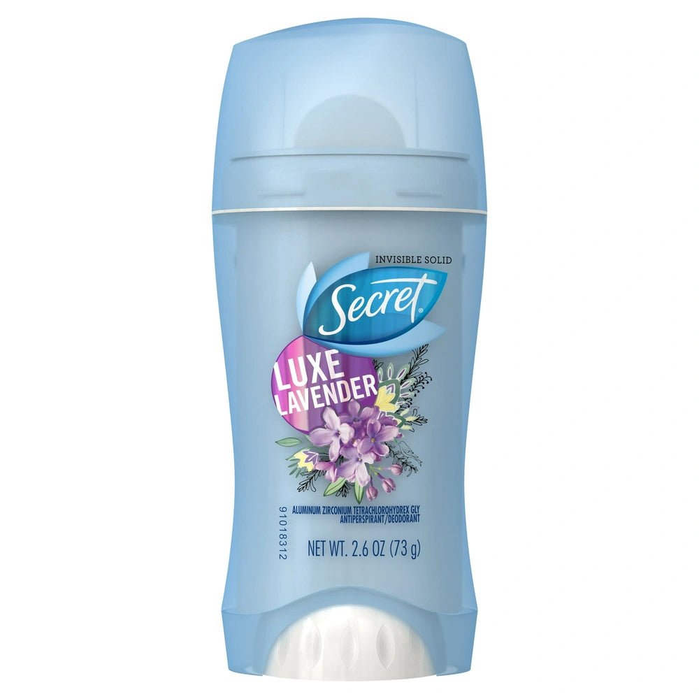 Secret Invisible Solid Antiperspirant and Deodorant Lavender Scent 2.6 OZ (Pack of 12)