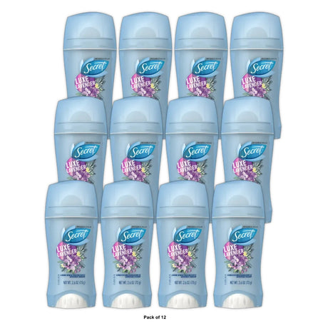 Secret Invisible Solid Antiperspirant and Deodorant Lavender Scent 2.6 OZ (Pack of 12)