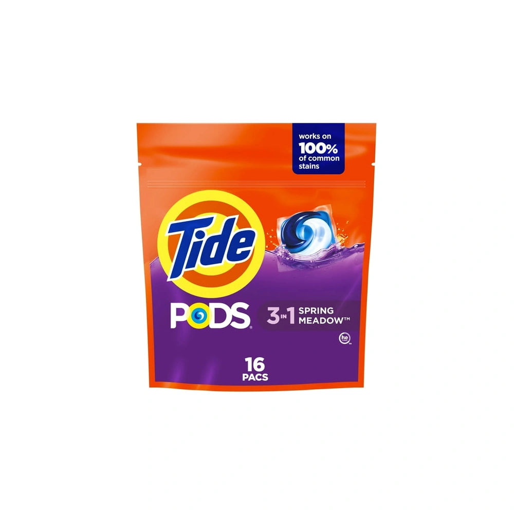 Tide PODS Liquid Laundry Detergent Pacs Spring Meadow16 Count (Pack of 6)