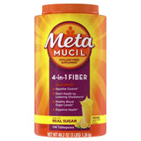 Metamucil Psyllium Fiber Supplement with Sugar Powder- Orange -52.32 oz(Pack of 4)