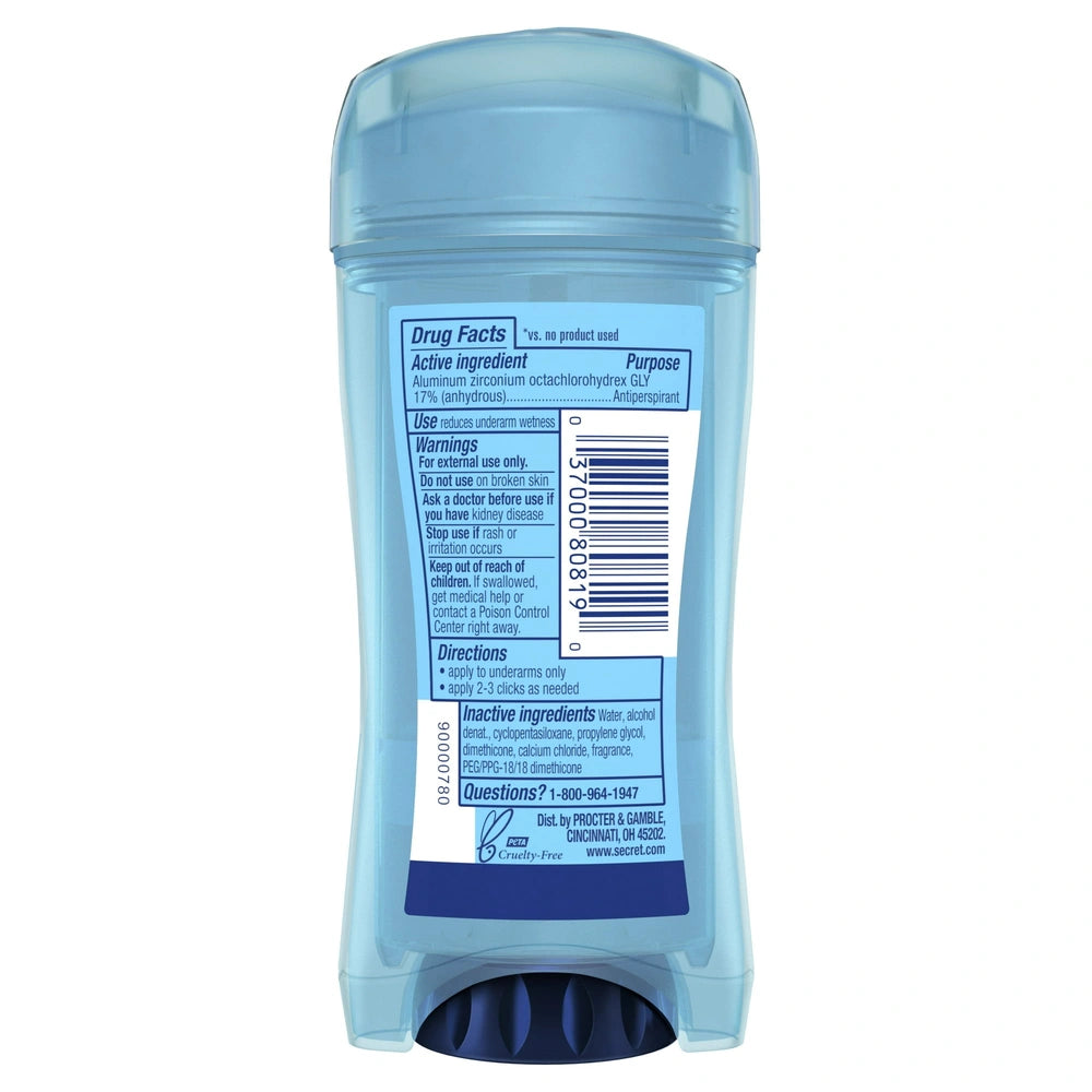 Secret Outlast Clear Gel Antiperspirant Deodorant for Women Protecting Powder 2.6 OZ (Pack of 12)
