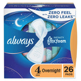 Always Infinity Feminine Pads with wings Size 4 Overnight Absorbency Unscente (Pack of 6)