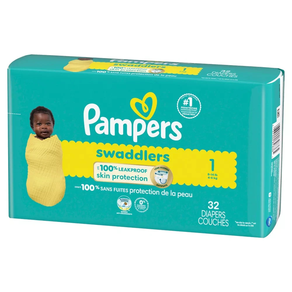 Pampers Swaddlers Sensitive Disposable Diapers - Size 1 - (Pack of 4)