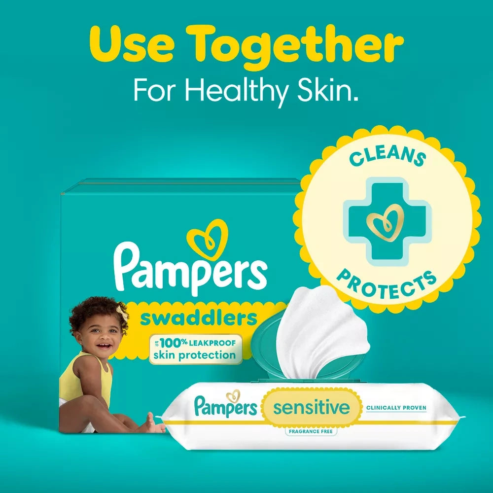 Pampers Swaddlers Sensitive Disposable Diapers - Size 3 -(Pack of 4)