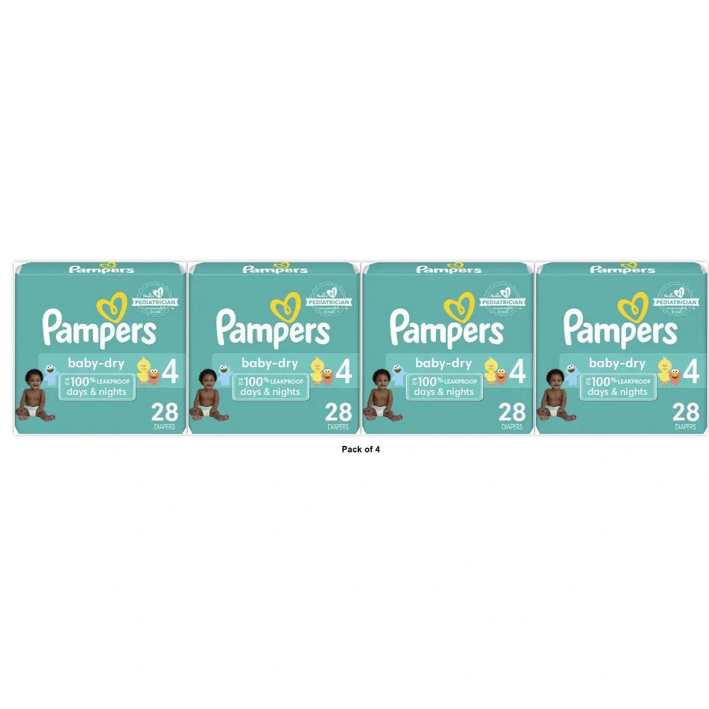 Pampers Baby Dry Diapers Size 4 (Pack of 4)