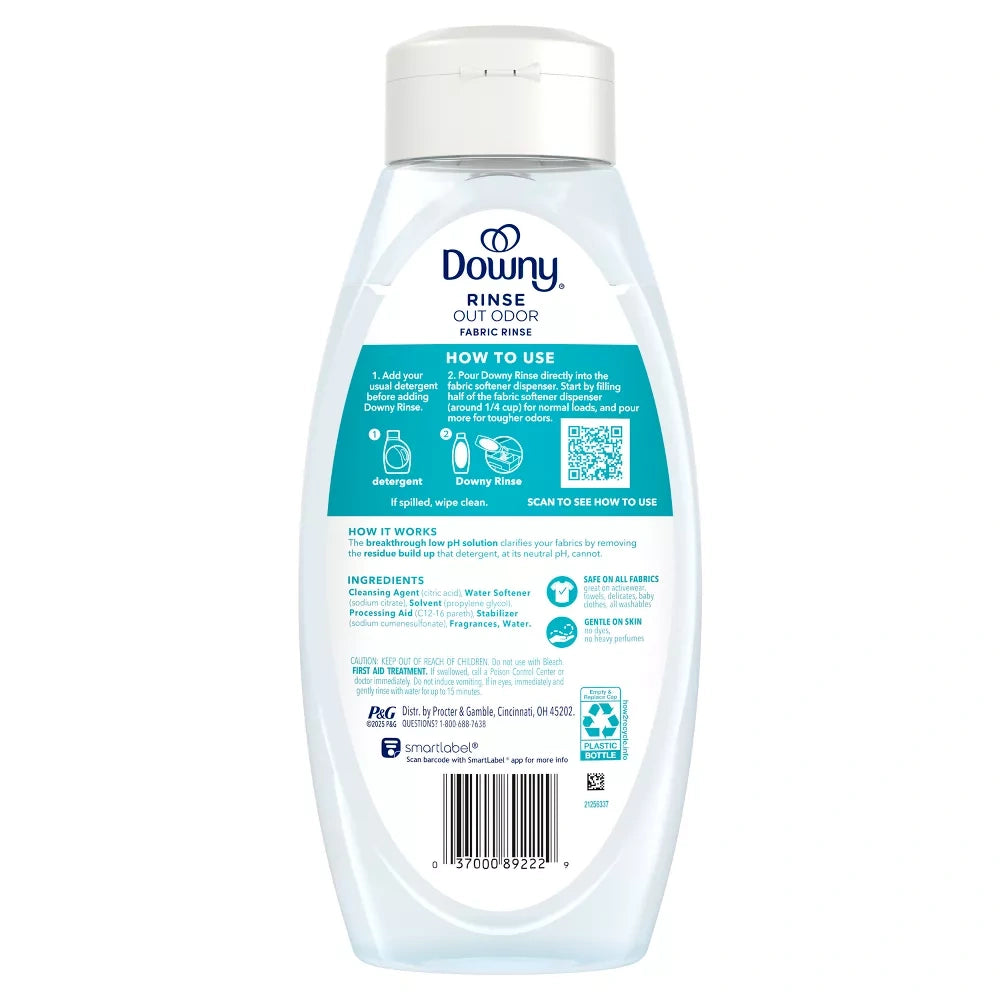 Downy Cool Cotton HE Compatible Rinse & Refresh Laundry Odor Remover and Fabric 25.5 fl oz(Pack of 4)