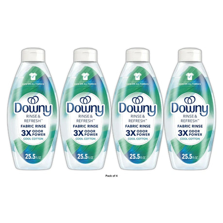 Downy Cool Cotton HE Compatible Rinse & Refresh Laundry Odor Remover and Fabric 25.5 fl oz(Pack of 4)