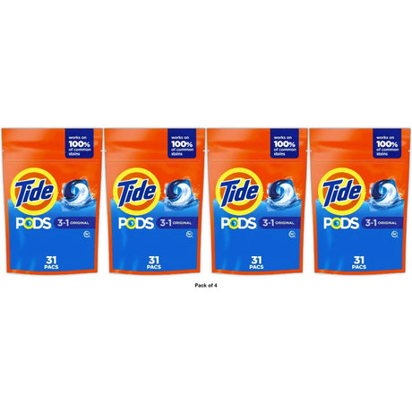 Tide Pods Laundry Detergent Pacs - Original - 25/31ct 27.68 oz (Pack of 4)
