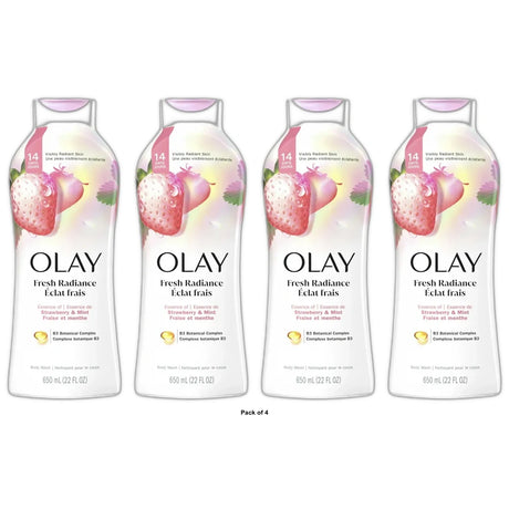 Olay Fresh Outlast Women s Body Wash White Strawberry & Mint 22 fl oz(Pack of 4)