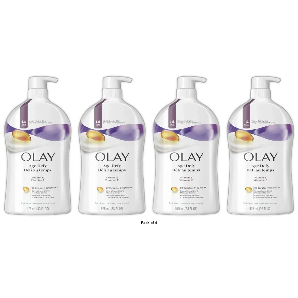Olay Age Defying Body Wash with Vitamin E - 33 fl oz (Pack of 4)
