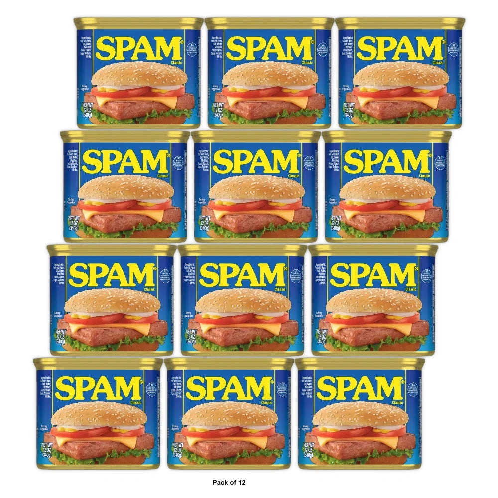 SPAM Classic Lunch Meat - 12 OZ (Pack of 12)