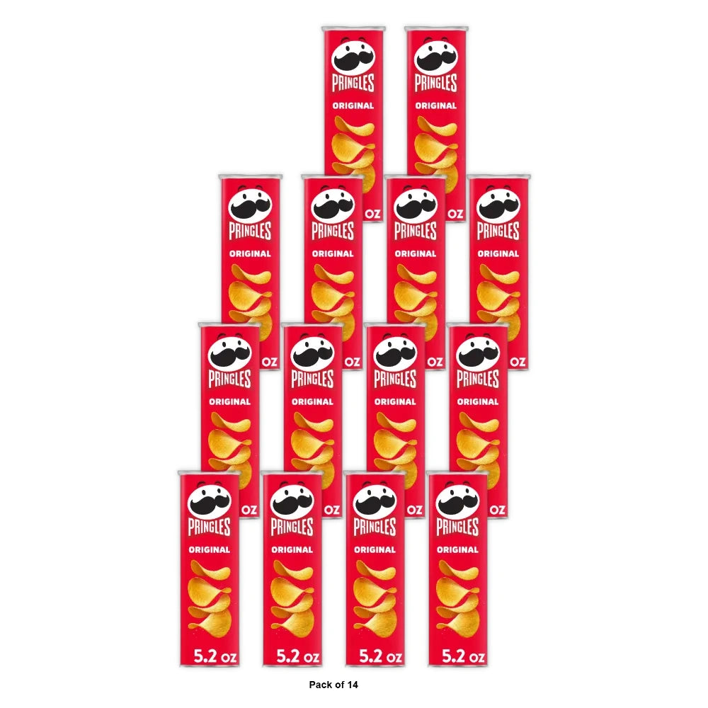 Pringles Original Potato Crisps Chips Lunch Snacks 5.2 Oz (Pack of 14)