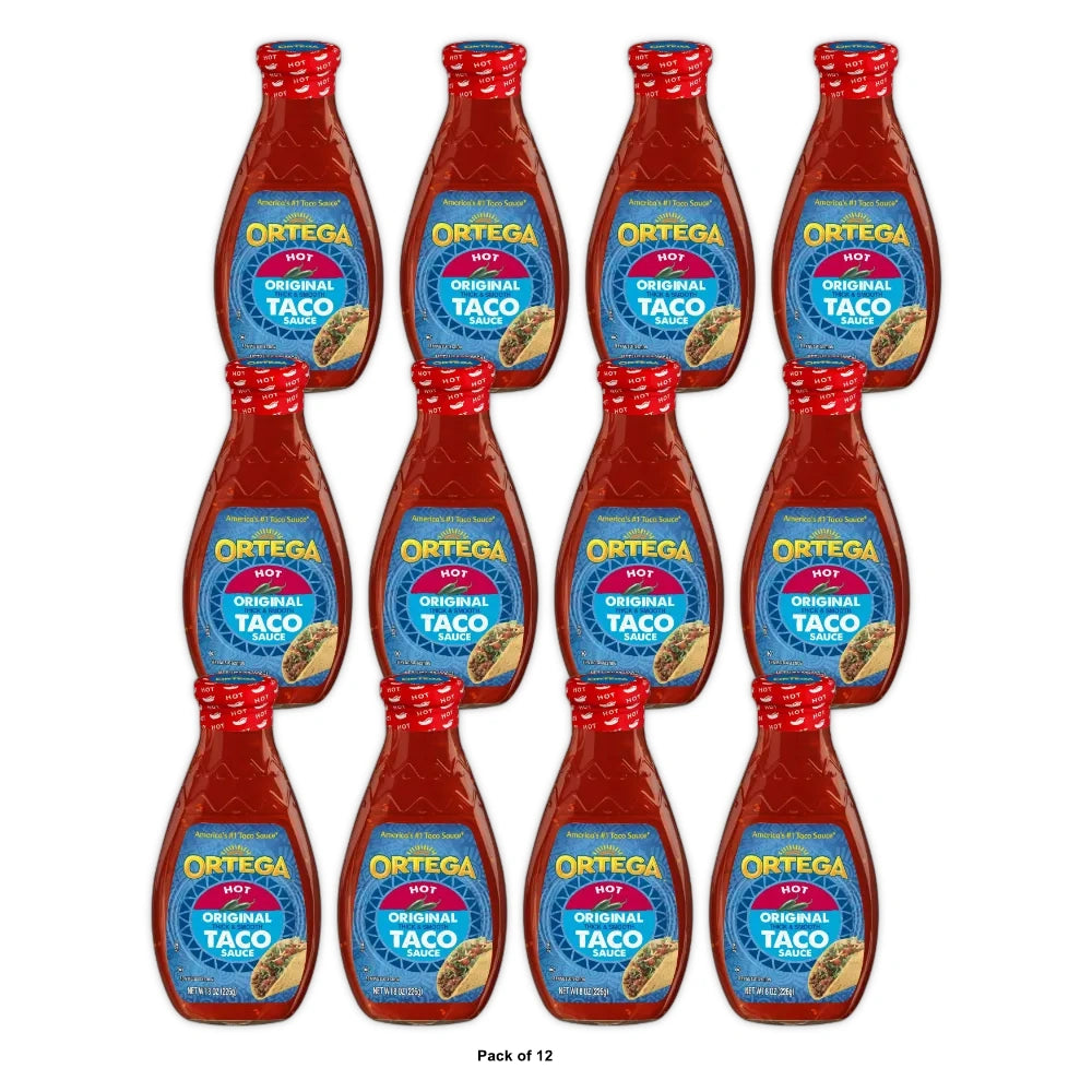 Ortega Original Thick and Smooth Hot Taco and Enchilada Chili Sauce Kosher 8 OZ (Pack of 12)