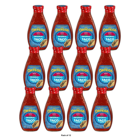 Ortega Original Thick and Smooth Hot Taco and Enchilada Chili Sauce Kosher 8 OZ (Pack of 12)