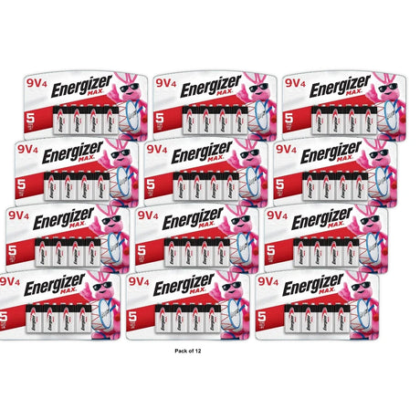 Energizer MAX 9V Batteries 9 Volt Alkaline Batteries (Pack of 12)