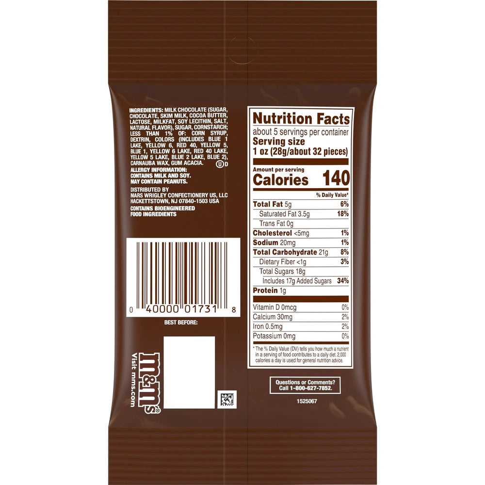 M&amp;M's Milk Chocolate - 5.3oz (Pack of 12)
