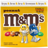 M&M's Peanut Family Size Chocolate Candy - 18.08 oz (Pack of 12)