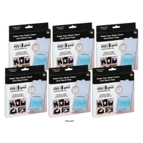 Mask Case Holder Antibacterial Vault Sani Gear Mask Vault (Pack of 6)