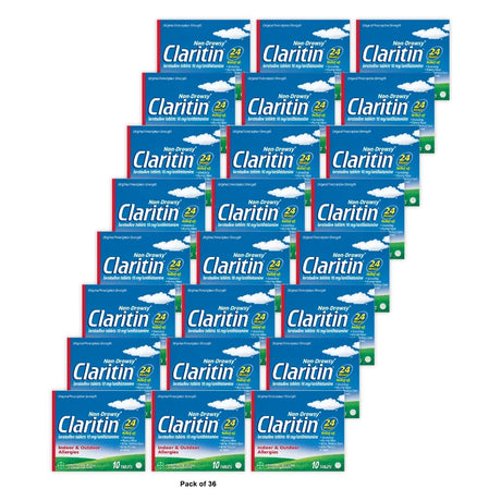 Claritin Allergy Relief 24 Hour Non-Drowsy Loratadine Tablets - 10ct (Pack of 36)