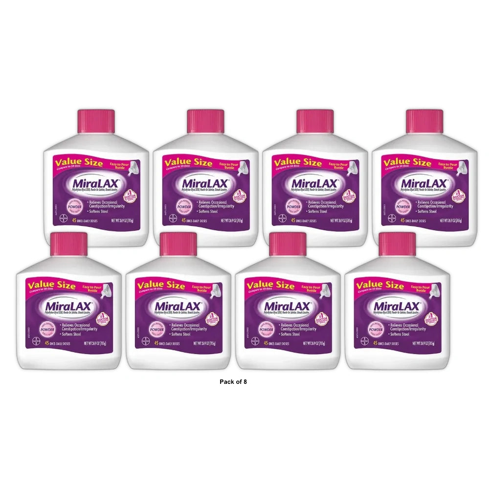 Miralax Gentle Constipation Relief 45 Doses without Harsh Side Effects Osmotic L 26.9 Oz (Pack of 8)
