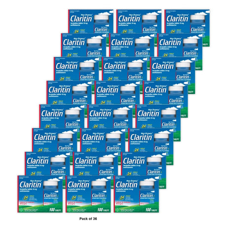 Claritin Allergy Relief 24 Hour Non-Drowsy Loratadine Tablets - 100ct (Pack of 36)
