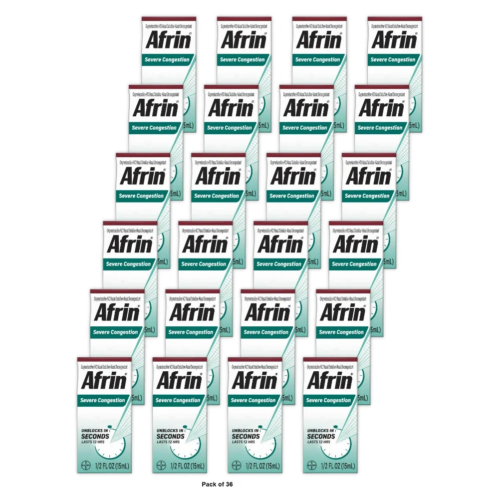 Afrin Severe Congestion, Nasal Spray - 0.5 fl Oz (Pack of 36)