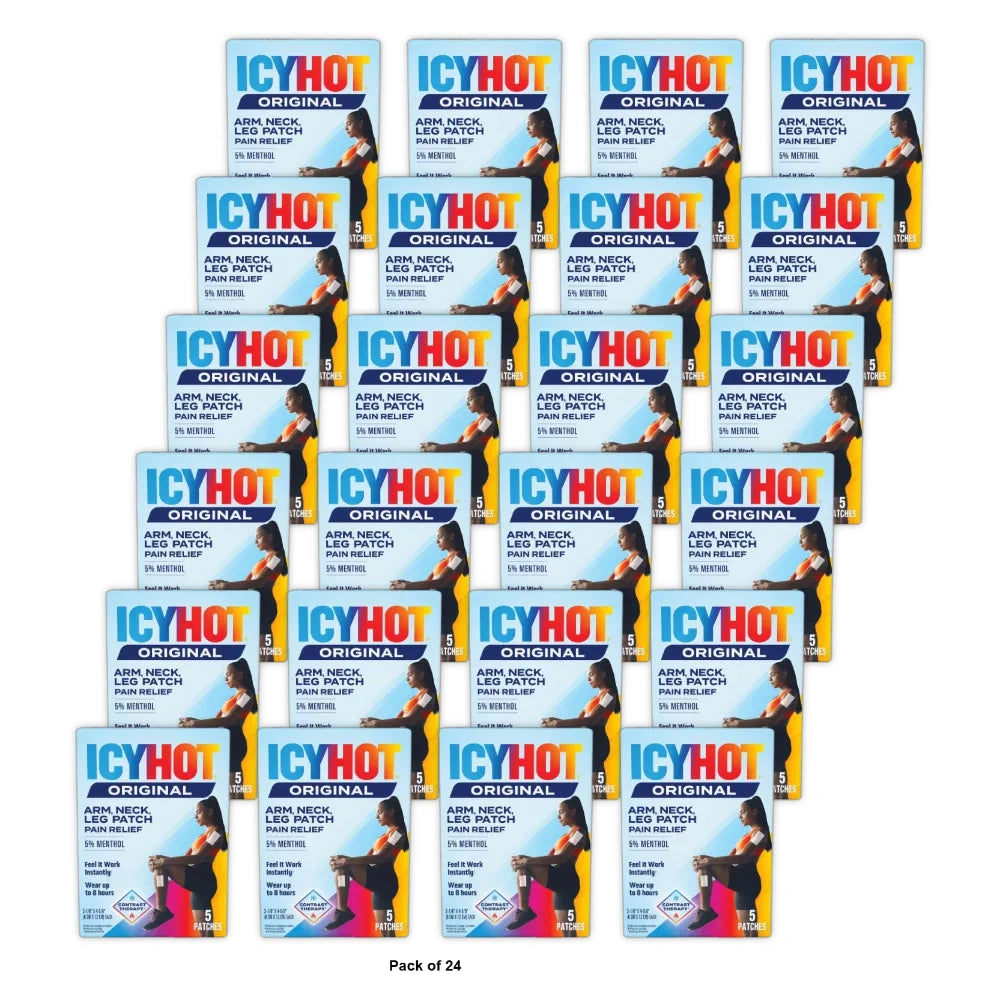 Icy Hot Original Muscle & Joint Pain Relief Small Patch for Arm Neck & Leg wit 1.92 Oz (Pack of 24)