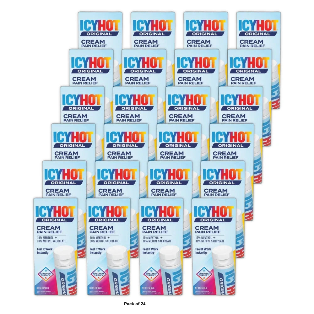 Icy Hot Original Muscle & Joint Pain Relief Cream with Menthol 3 Oz (Pack of 24)