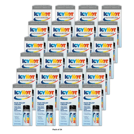 Icy Hot Advanced Muscle & Joint Pain Relief Cream with Menthol and Camphor 2 Oz (Pack of 24)